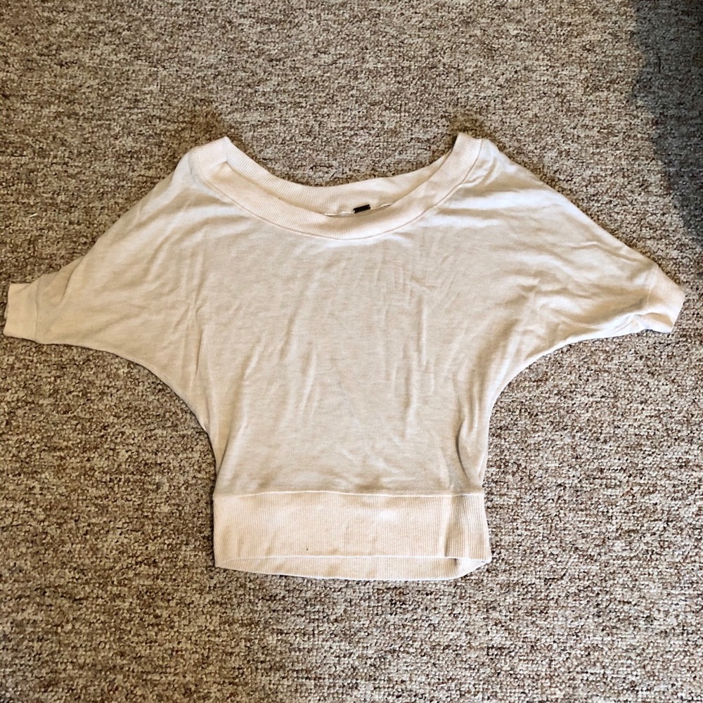 Off shoulder cream sweater